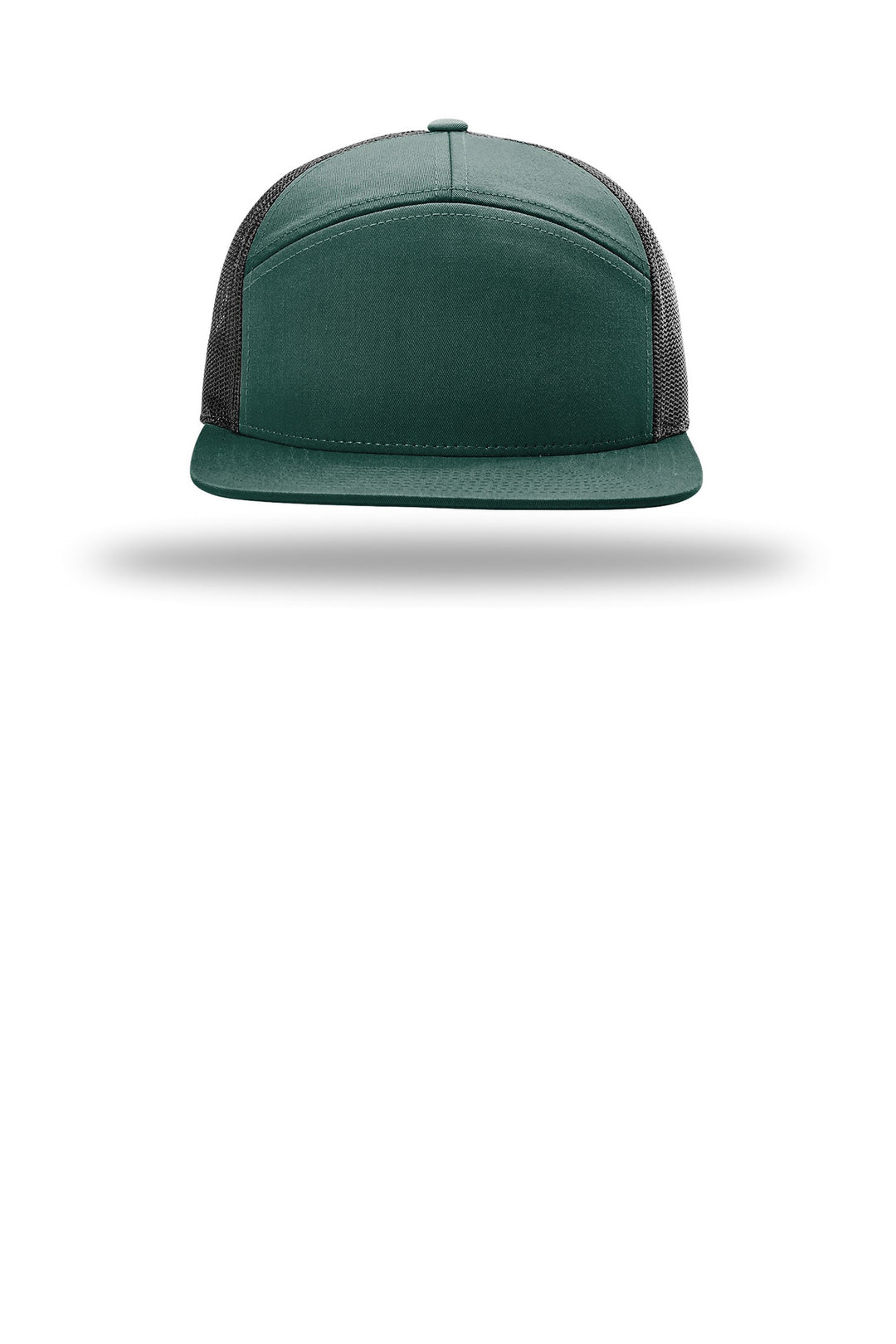 Richardson 7-Panel Trucker 168 — Dark Green/ Black — front
