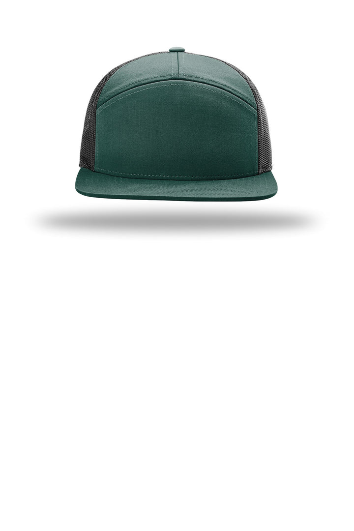 Richardson 7-Panel Trucker 168 — Dark Green/ Black — front