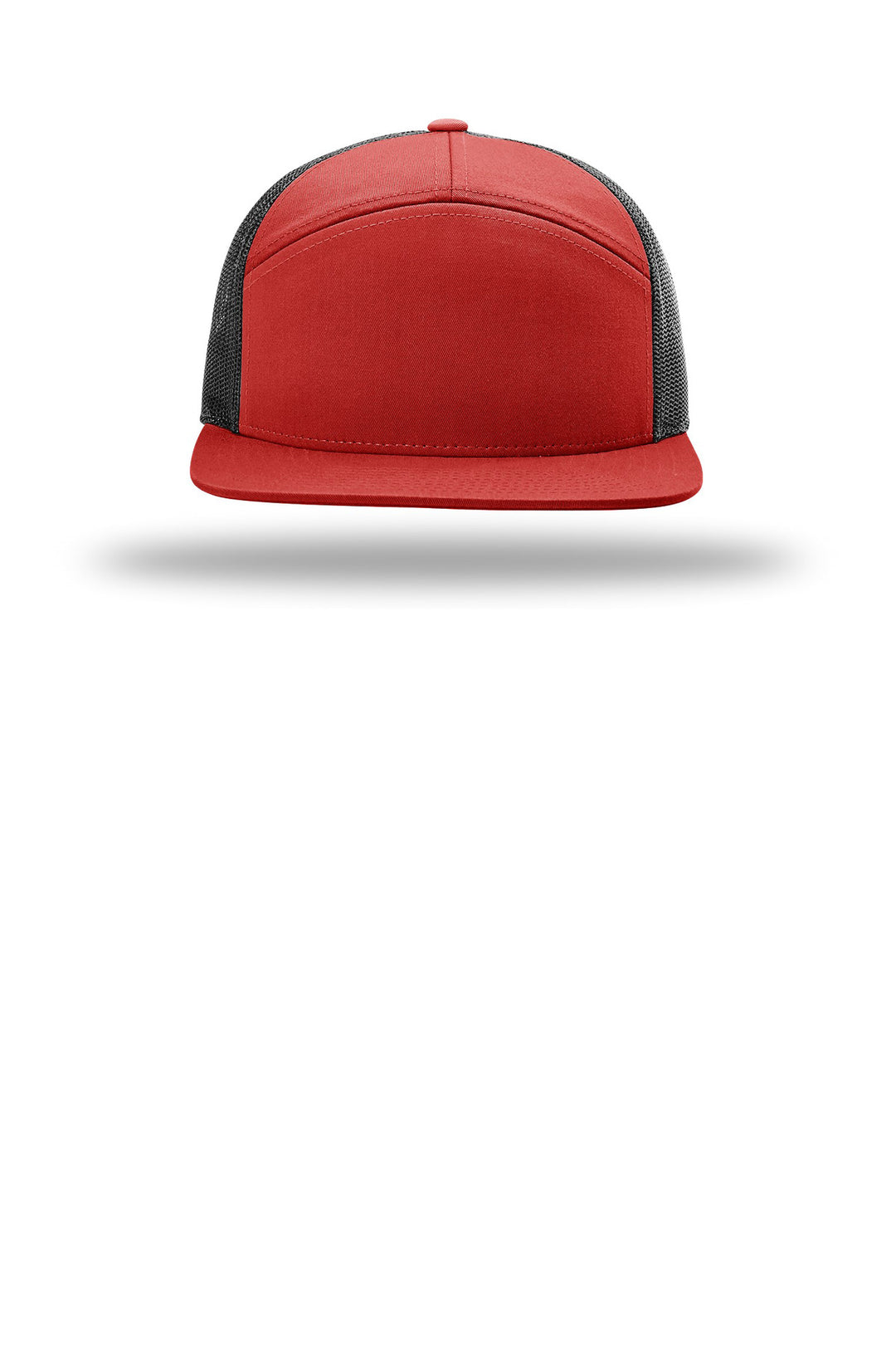 Richardson 7-Panel Trucker 168 — Red/ Black — front