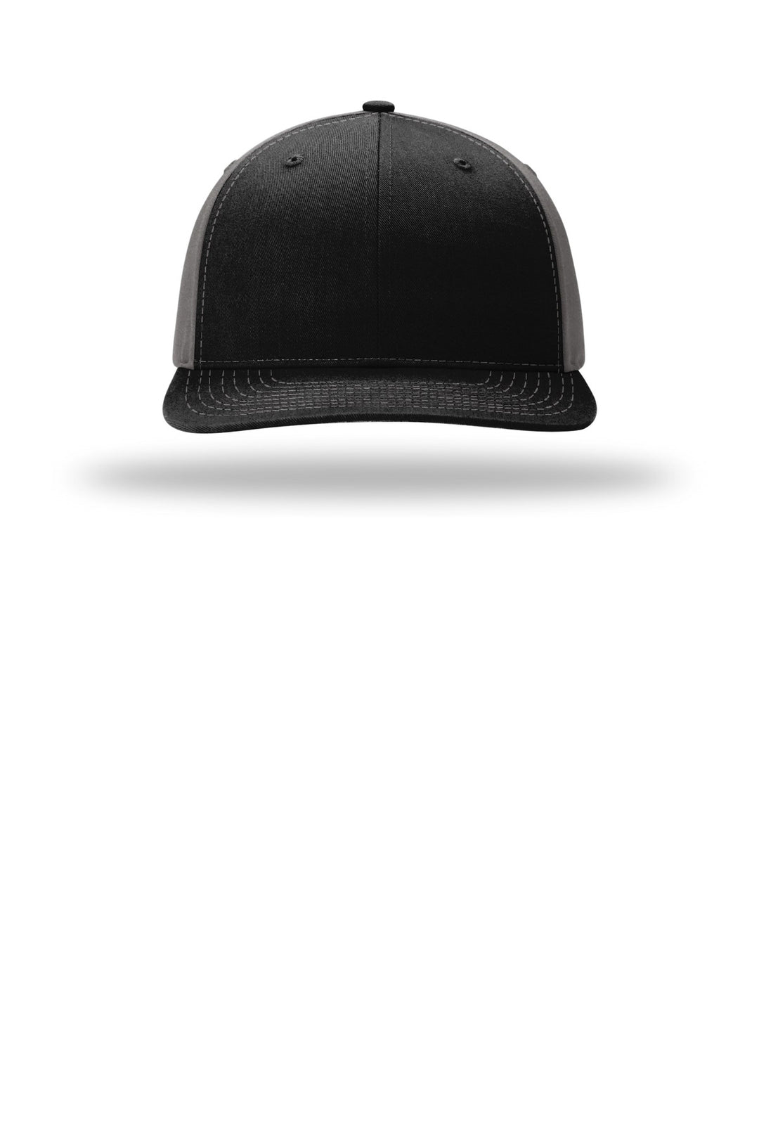 Richardson Solid Twill Trucker 312 — Black/ Charcoal — front