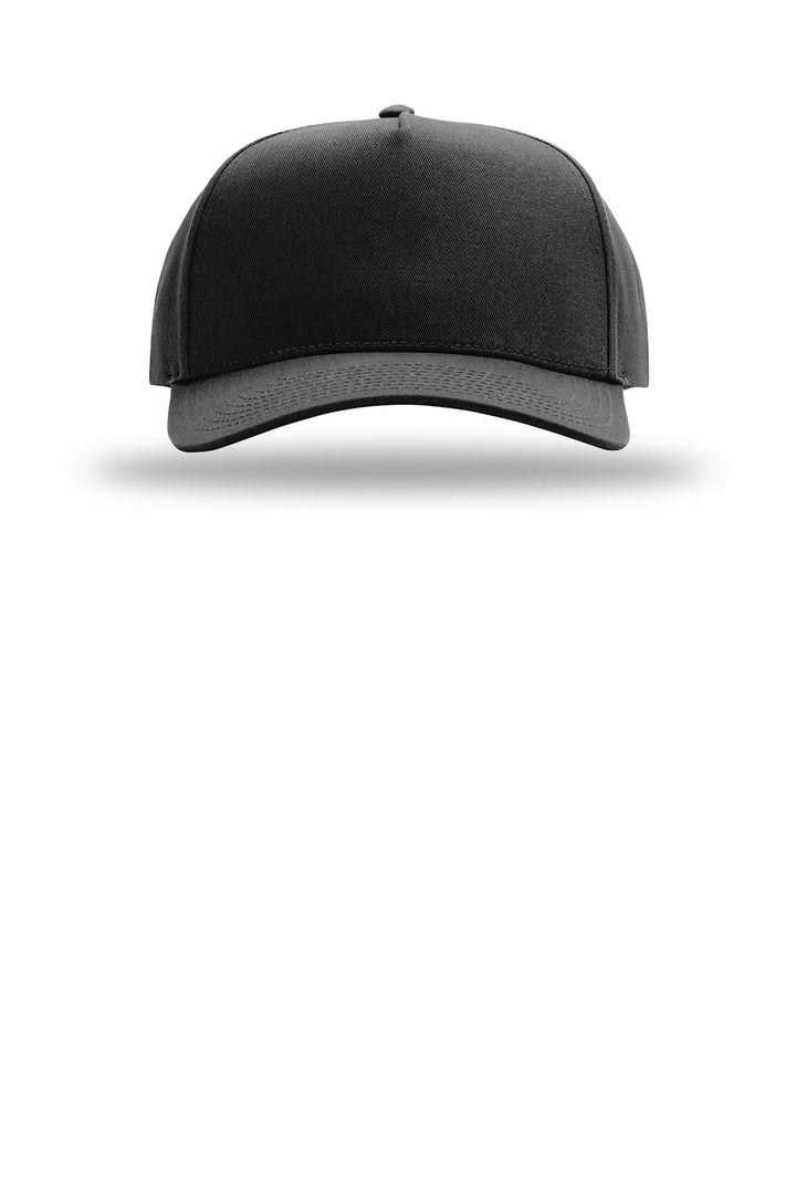 Richardson Full Fabric 5-Panel Champ 323FPC — Black — front