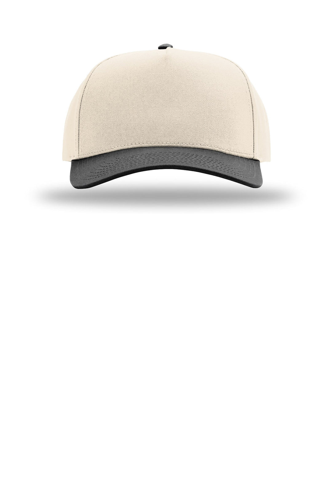 Richardson Full Fabric 5-Panel Champ 323FPC — Cream/ Cream/ Black — front