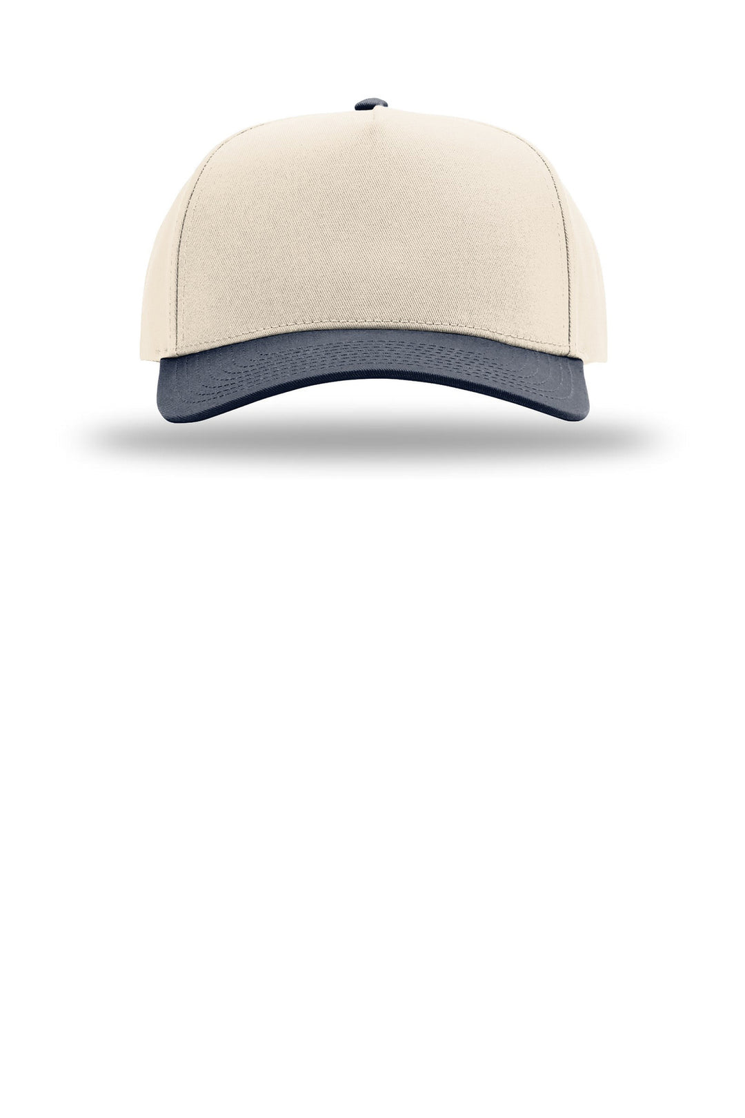 Richardson Full Fabric 5-Panel Champ 323FPC — Cream/ Cream/ Navy — front