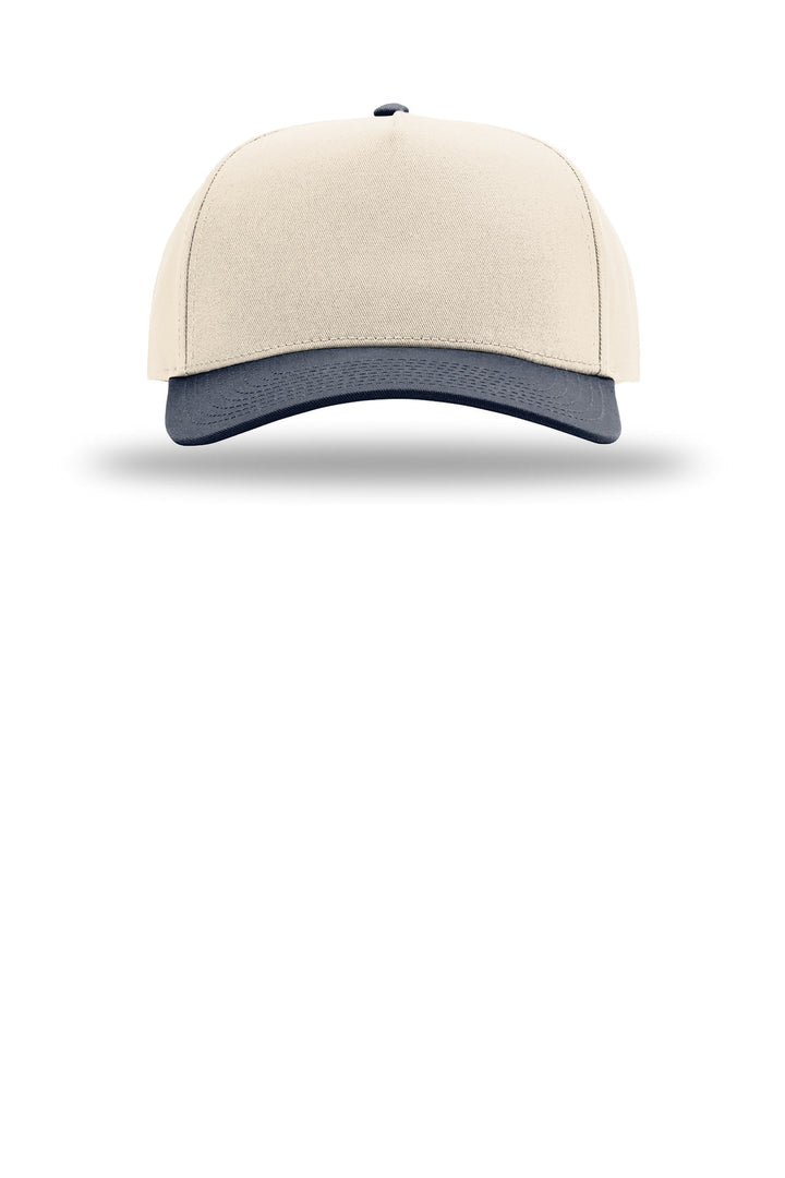 Richardson Full Fabric 5-Panel Champ 323FPC — Cream/ Cream/ Navy — front
