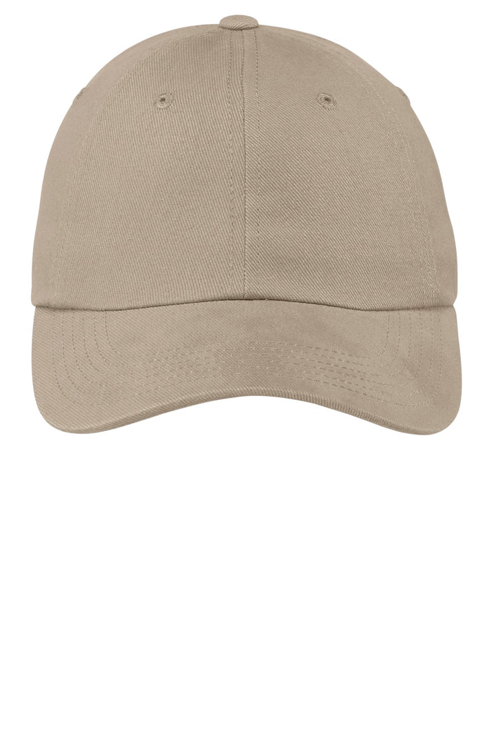 Port Authority Unstructured Brushed Twill Cap.  BTU — Khaki — front