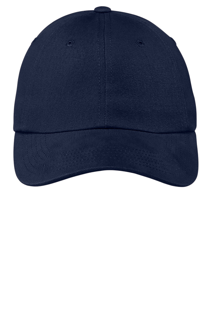 Port Authority Unstructured Brushed Twill Cap.  BTU — Navy — front