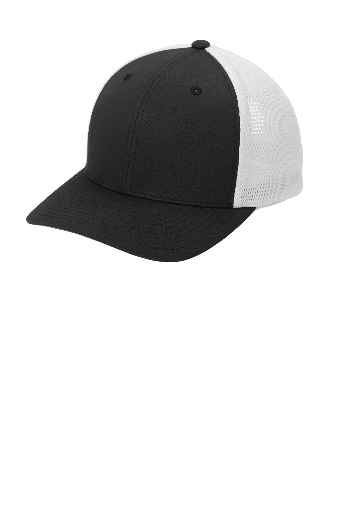 Port Authority Flexfit 110 Mesh Cap C110 — Black/ White — front