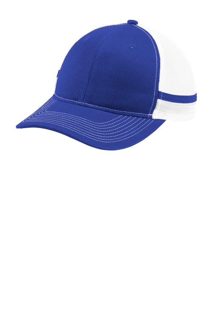 Port Authority  Two-Stripe Snapback Trucker Cap. C113 — Patriot Blue/ Patriot Blue/ White — front