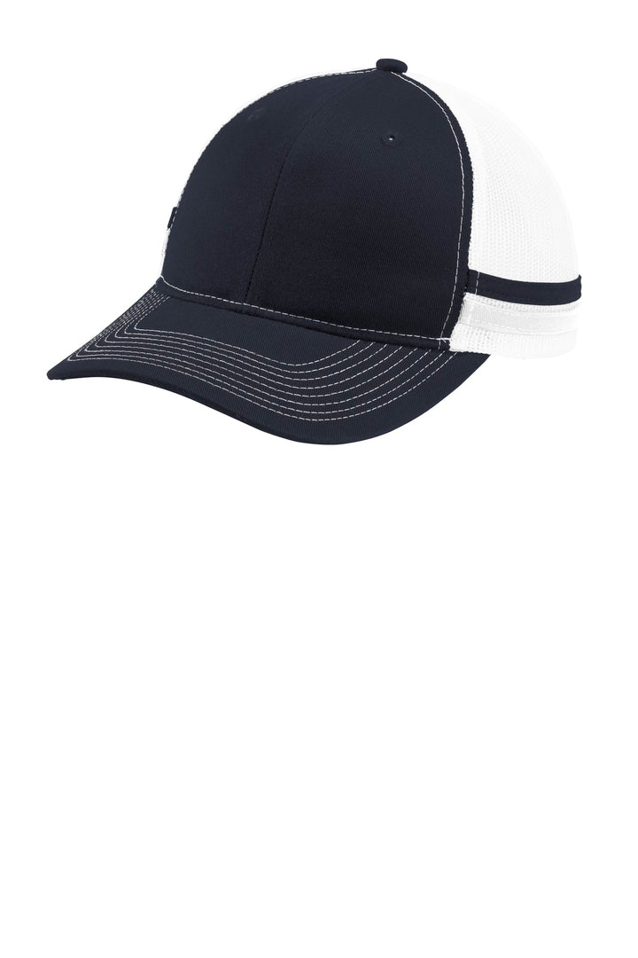 Port Authority  Two-Stripe Snapback Trucker Cap. C113 — Rich Navy/ Rich Navy/ White — front