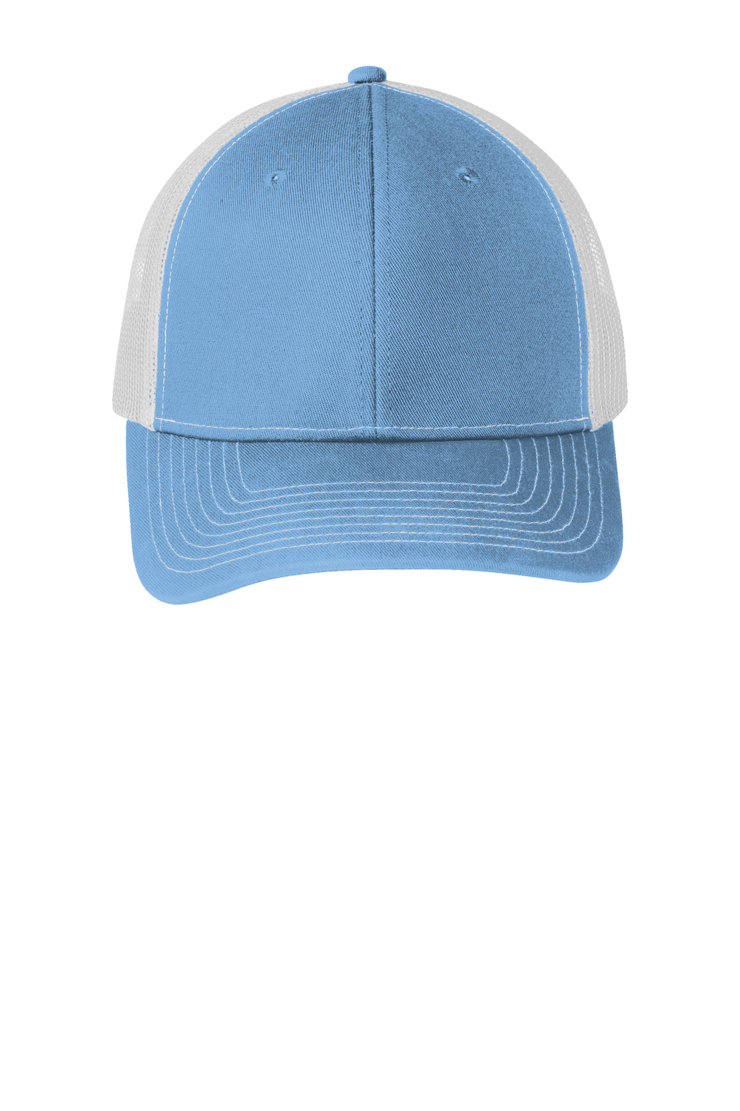 Port Authority Snapback Trucker Cap. C402 — Carolina Blue/ White — front