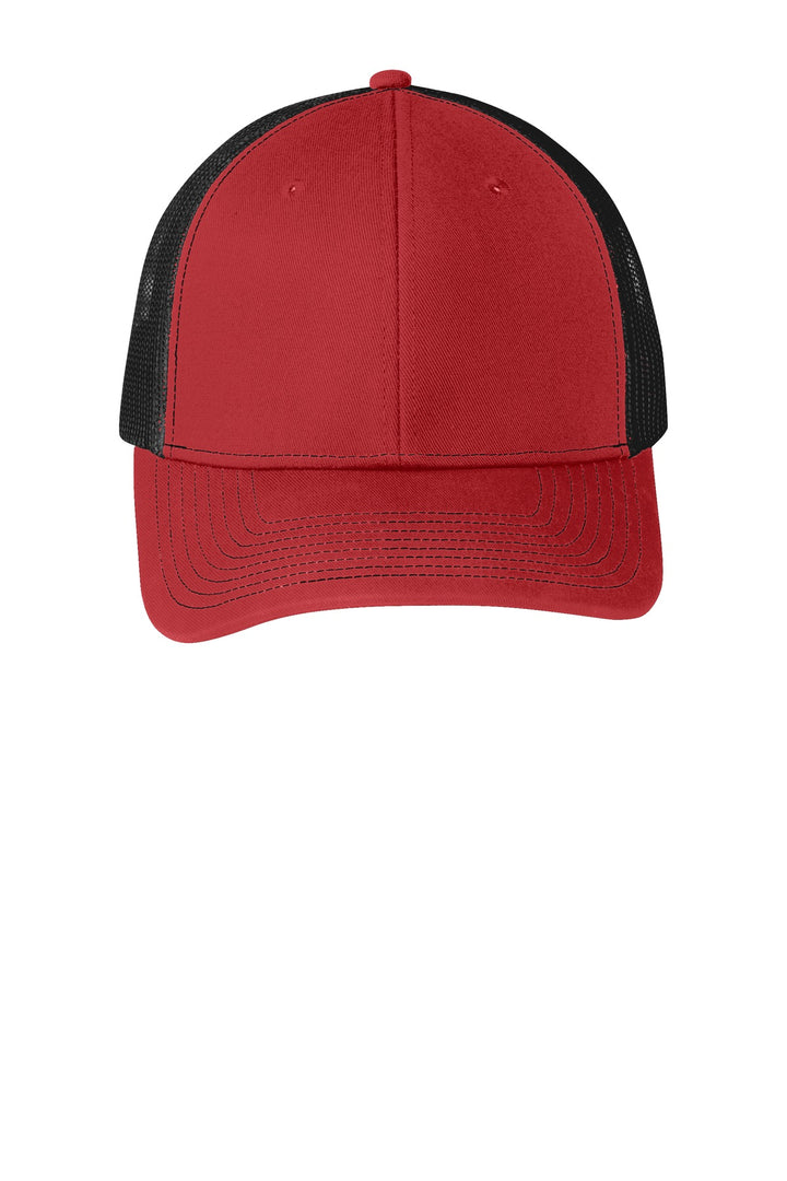 Port Authority Snapback Trucker Cap. C402 — Flame Red/ Black — front
