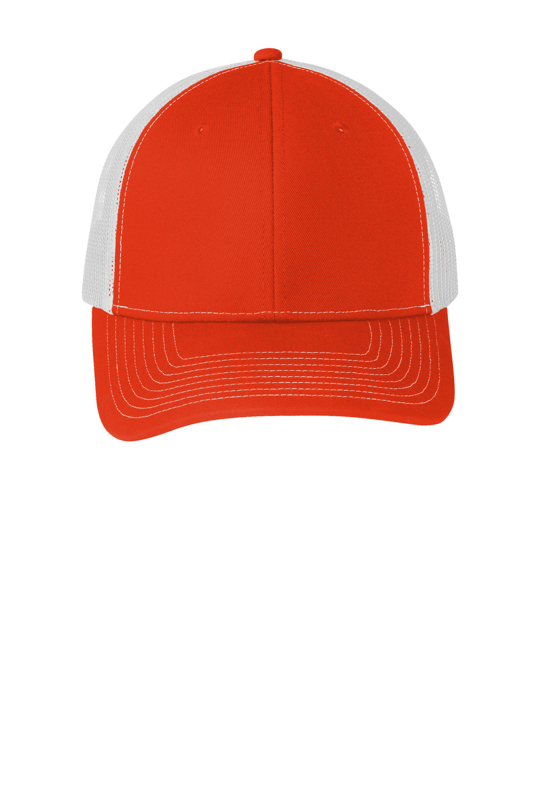 Port Authority Snapback Trucker Cap. C402 — Orange/ White — front
