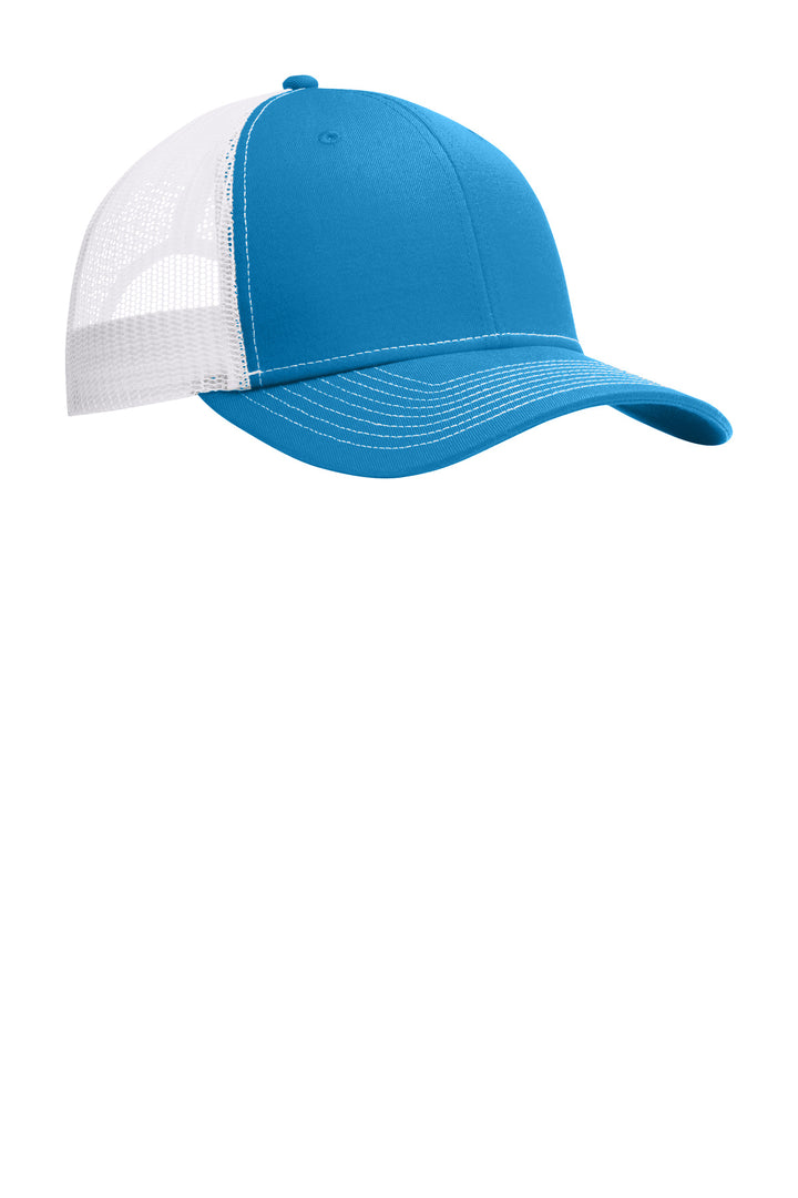 Port Authority Snapback Trucker Cap. C402 — Parcel Blue/ White — front