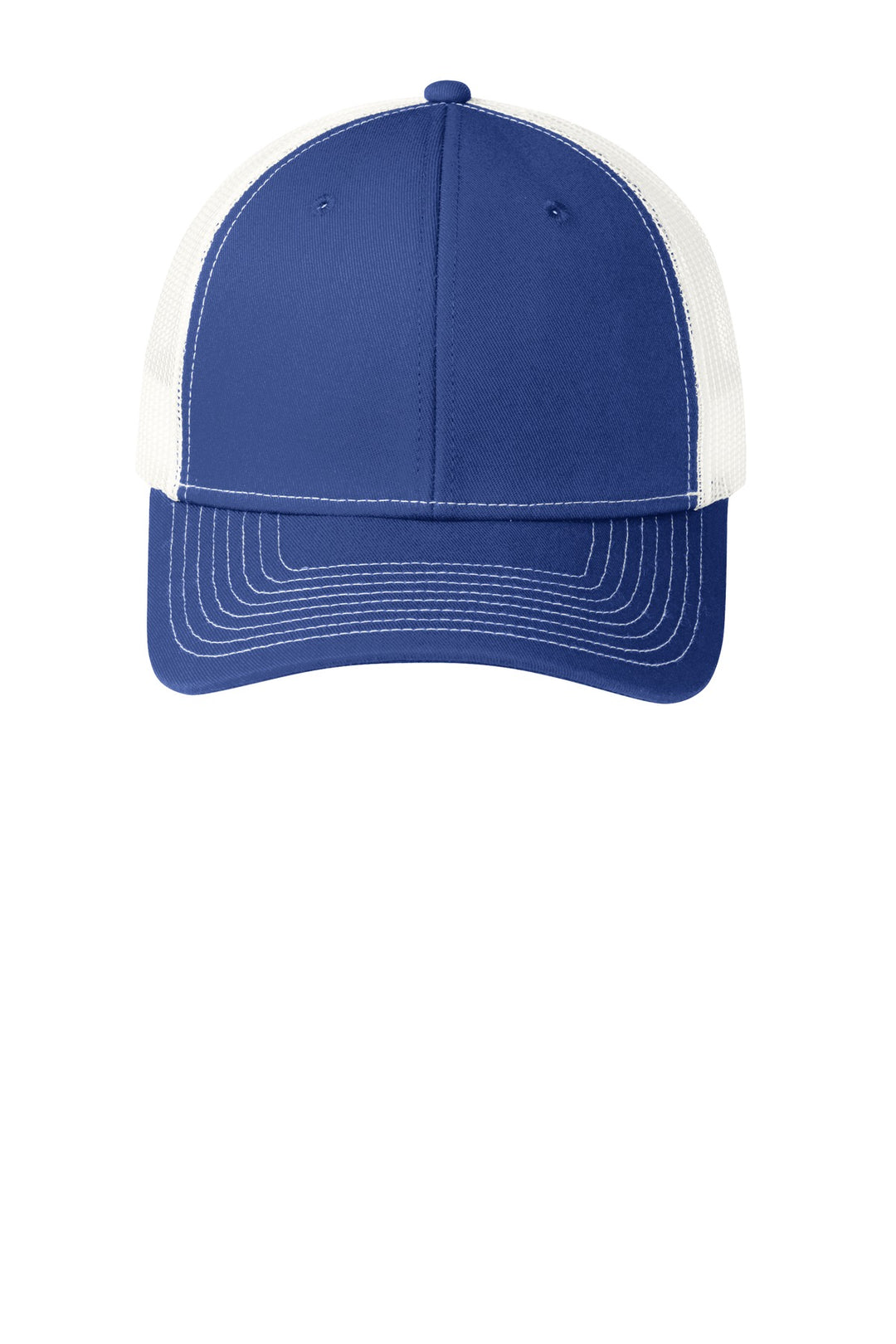 Port Authority Snapback Trucker Cap. C402 — Patriot Blue/ White — front