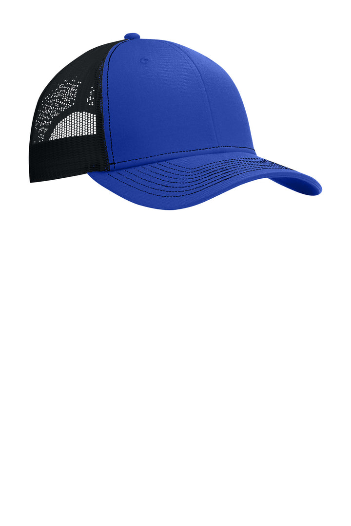 Port Authority Snapback Trucker Cap. C402 — True Royal/ Black — front