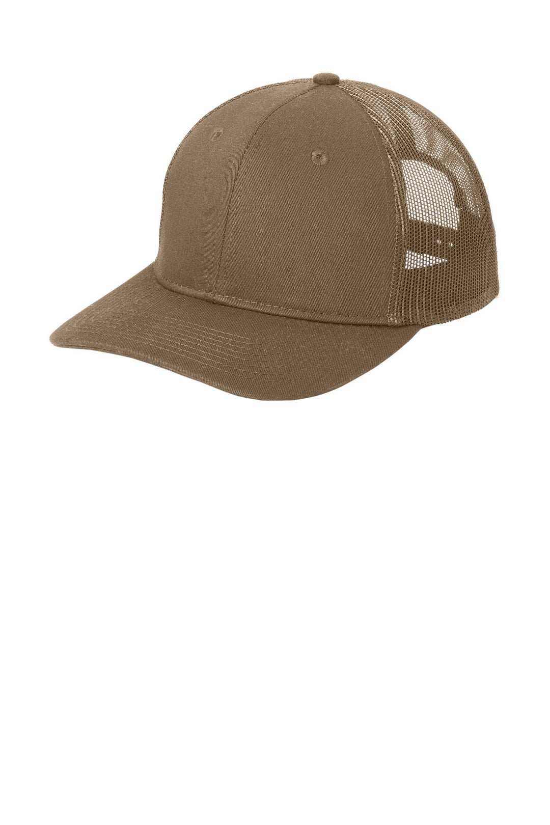 Port Authority Snapback Trucker Cap. C402 — Woodland Brown — front