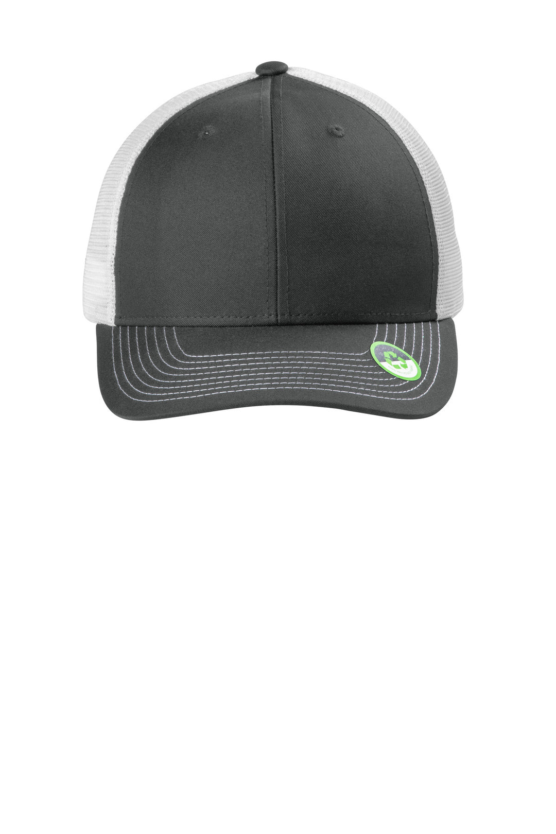 Port Authority Eco Snapback Trucker Cap C402ECO — Smoke Grey/ White — front
