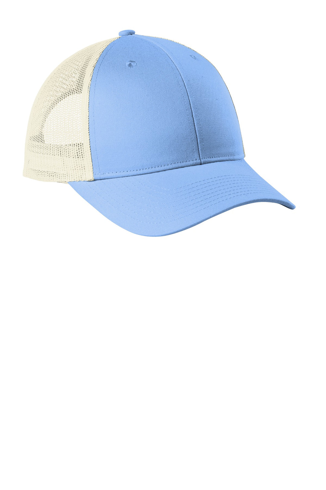 Port Authority  Low-Profile Snapback Trucker Cap C402LP — Carolina Blue/ Ecru — front