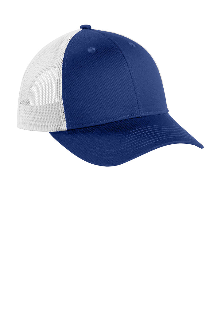 Port Authority  Low-Profile Snapback Trucker Cap C402LP — Patriot Blue/ White — front
