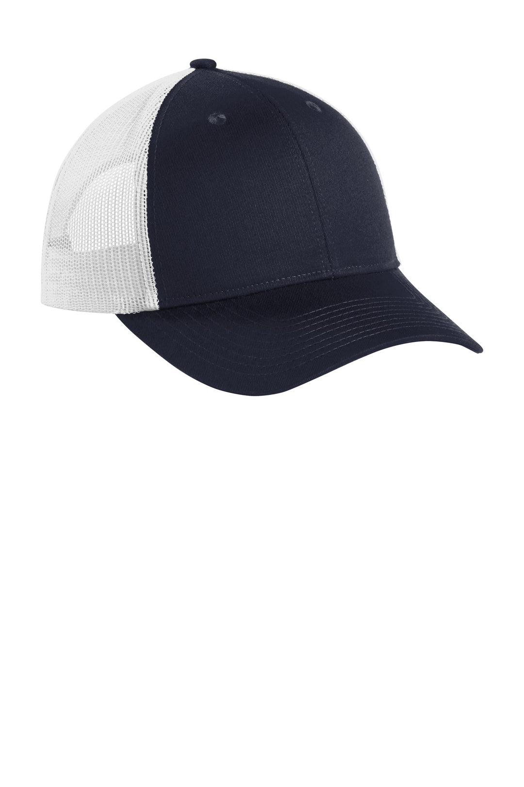 Port Authority  Low-Profile Snapback Trucker Cap C402LP — Rich Navy/ White — front