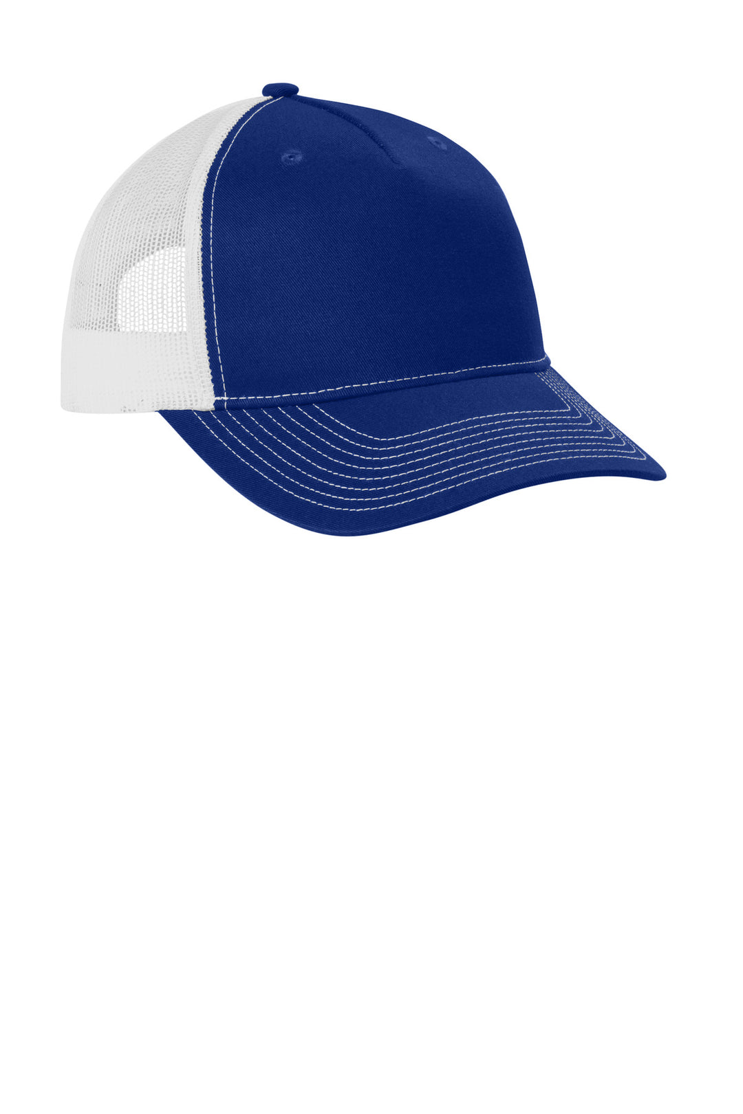 Port Authority Snapback Five-Panel Trucker Cap C405 — Patriot Blue/ White — front