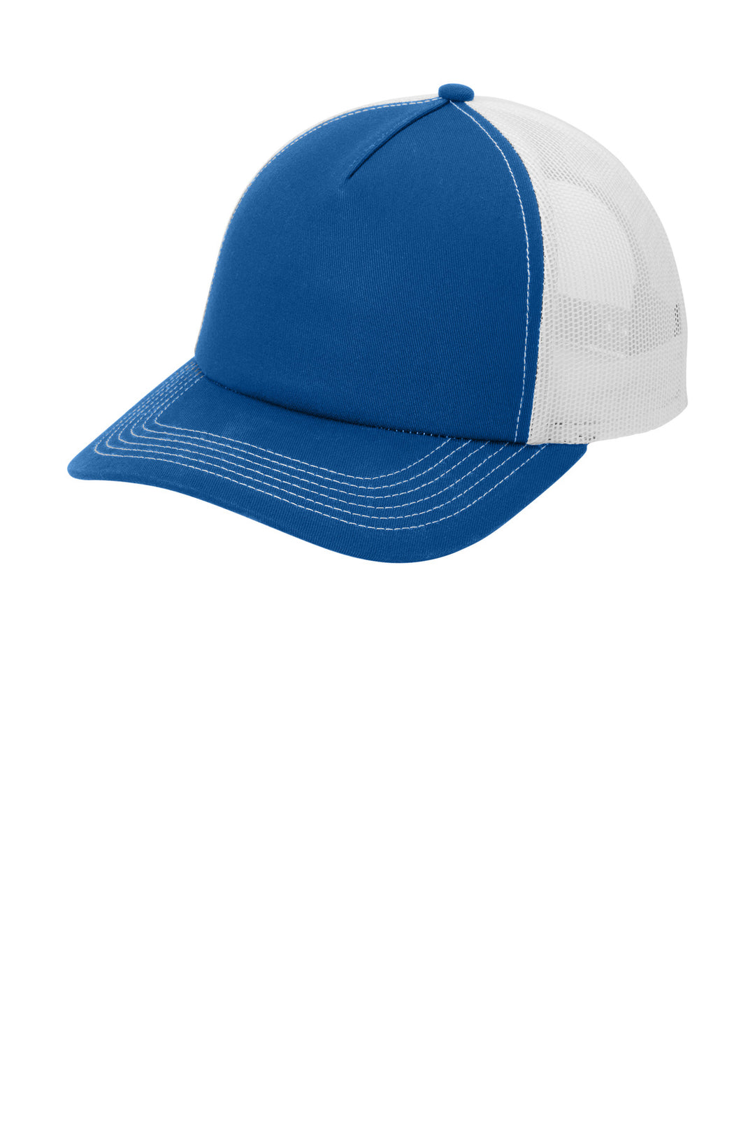 Port Authority Low-Profile Snapback 5-Panel Trucker Cap C405LP — Patriot Blue/ White — front