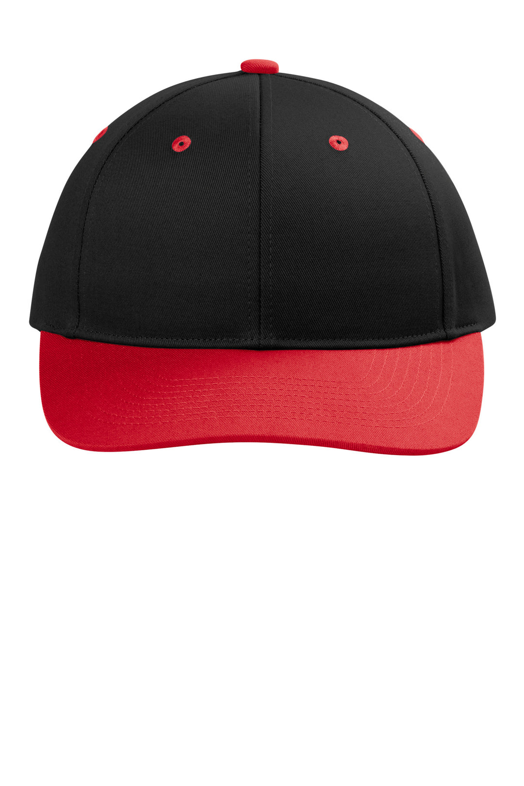 Port Authority Snapback Cap C408 — Black/ True Red — front