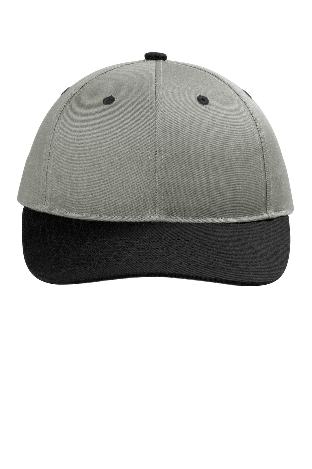 Port Authority Snapback Cap C408 — Heather Grey/ Black — front