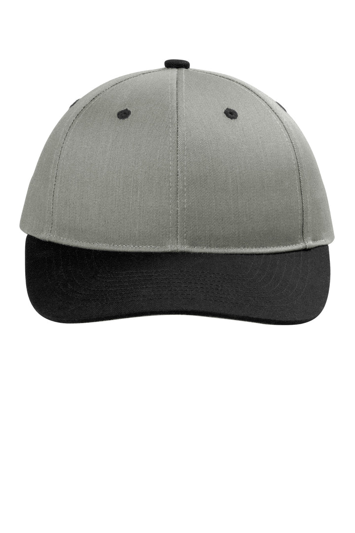 Port Authority Snapback Cap C408 — Heather Grey/ Black — front