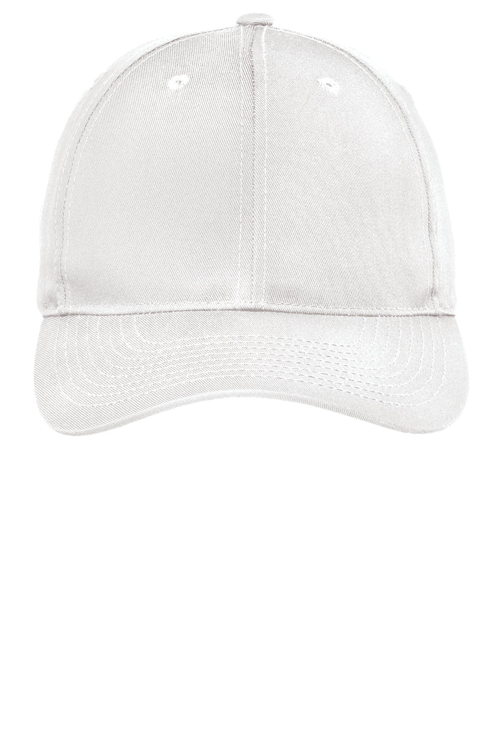Port Authority Fine Twill Cap.  C800 — White — front