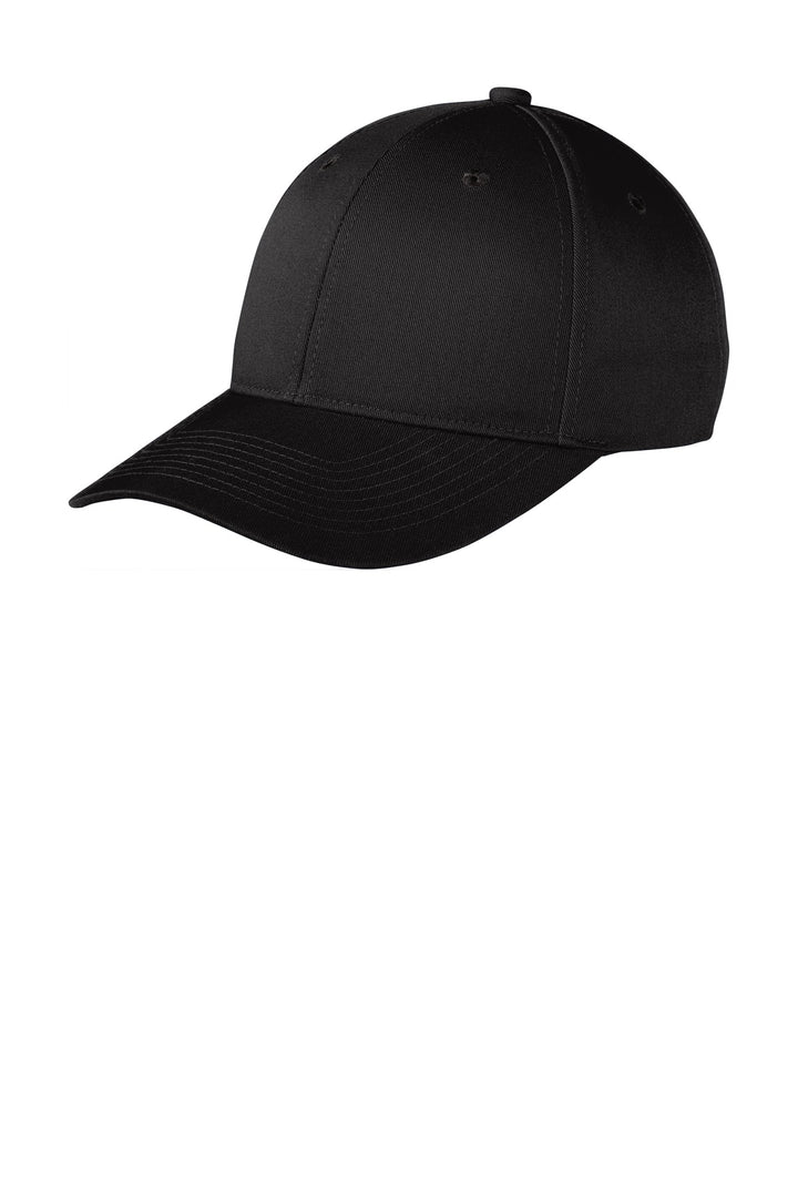 Port Authority  Snapback Fine Twill Cap  C801 — Black — front
