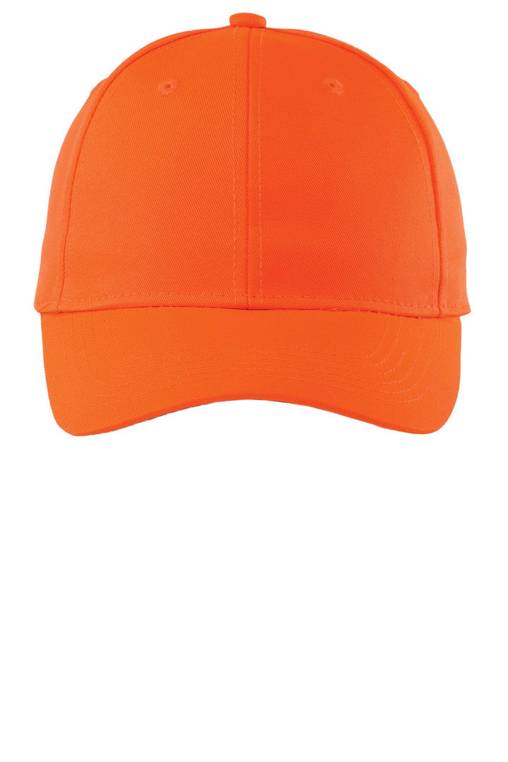 Port Authority Solid Enhanced Visibility Cap. C806 — Safety Orange — front