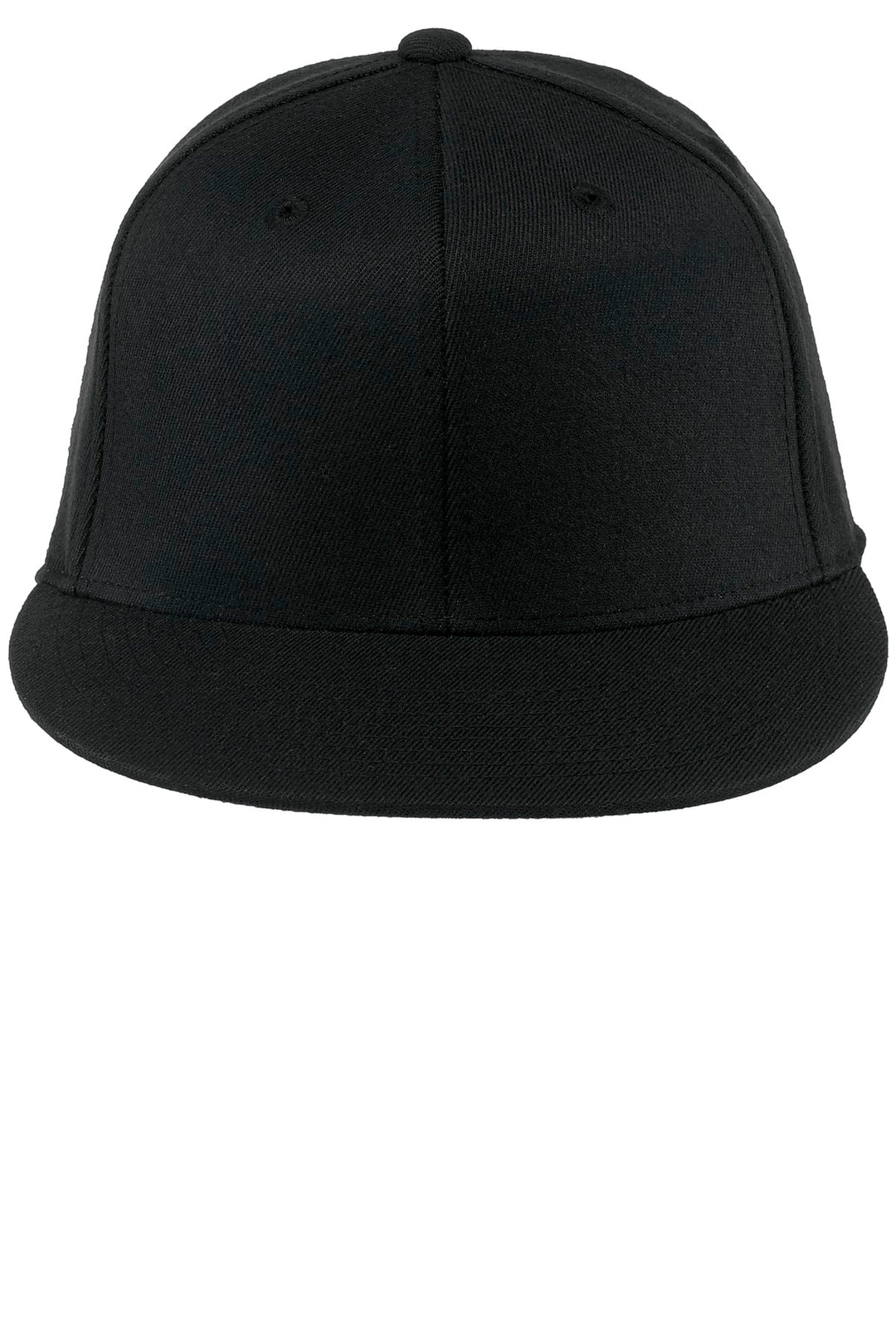 Port Authority Flexfit 210 Flat Bill Cap. C808 — Black — front