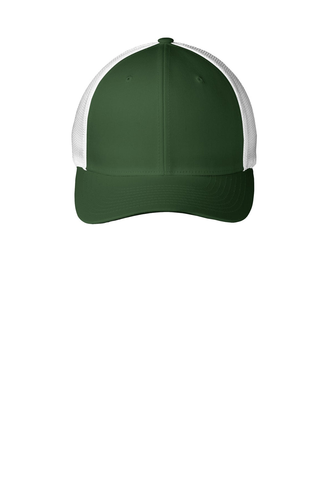 Port Authority Flexfit Mesh Back Cap. C812 — Forest Green/ White — front