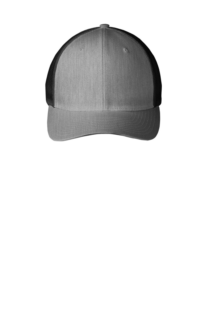 Port Authority Flexfit Mesh Back Cap. C812 — Heather Grey/ Black — front