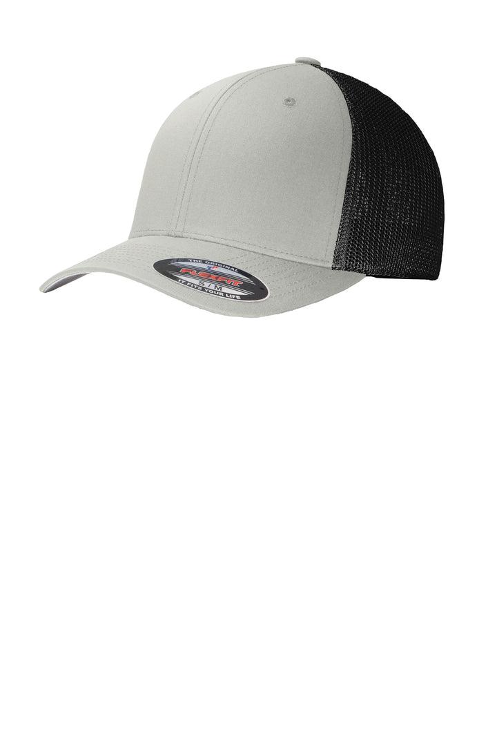 Port Authority Flexfit Mesh Back Cap. C812 — Silver/ Black — front