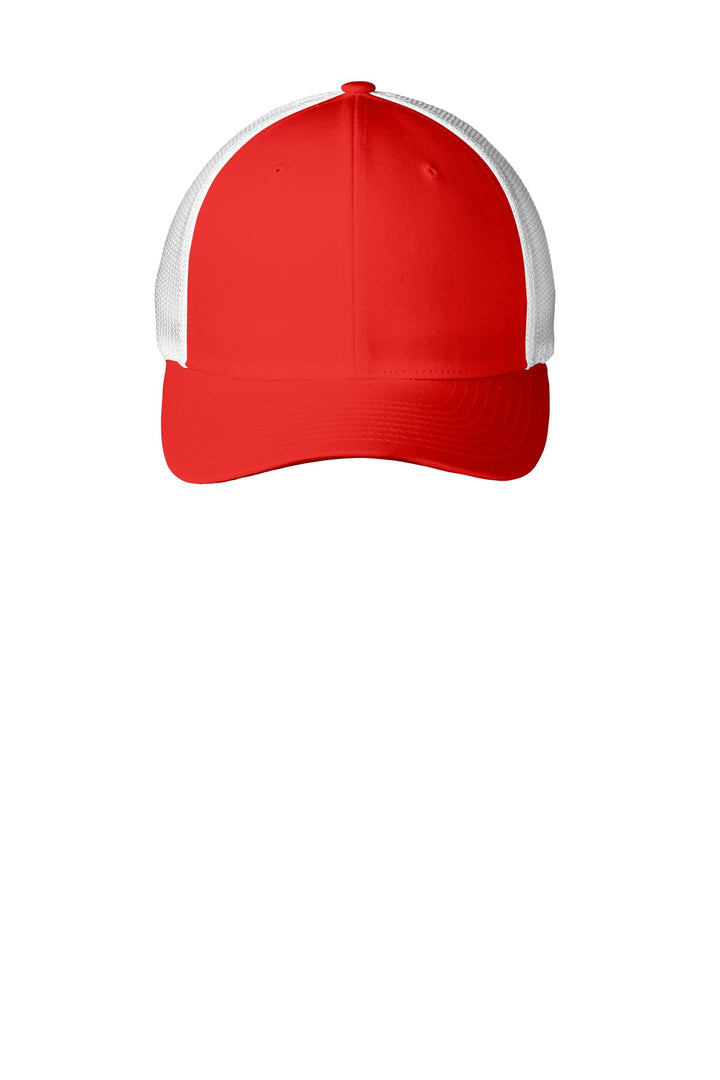 Port Authority Flexfit Mesh Back Cap. C812 — True Red/ White — front