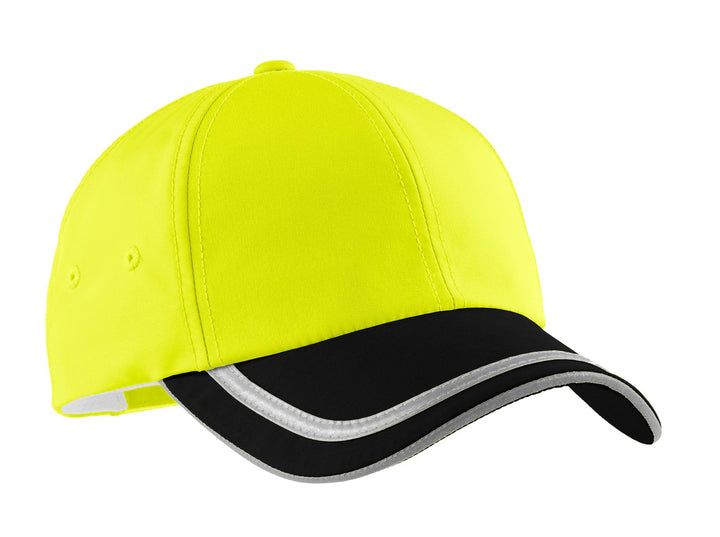 Port Authority Enhanced Visibility Cap.  C836 — Safety Yellow/ Black — front