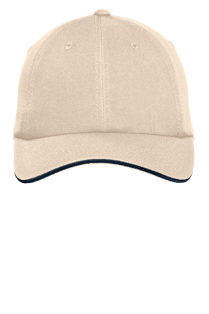 Port Authority Dry Zone Cap.  C838 — Stone/ Classic Navy — front