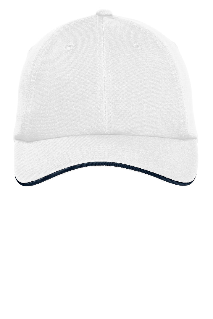 Port Authority Dry Zone Cap.  C838 — White/ Classic Navy — front