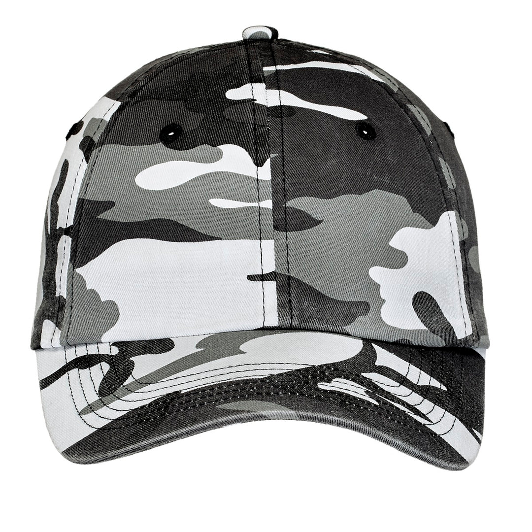 Port Authority Camouflage Cap.  C851 — Winter Camo — front