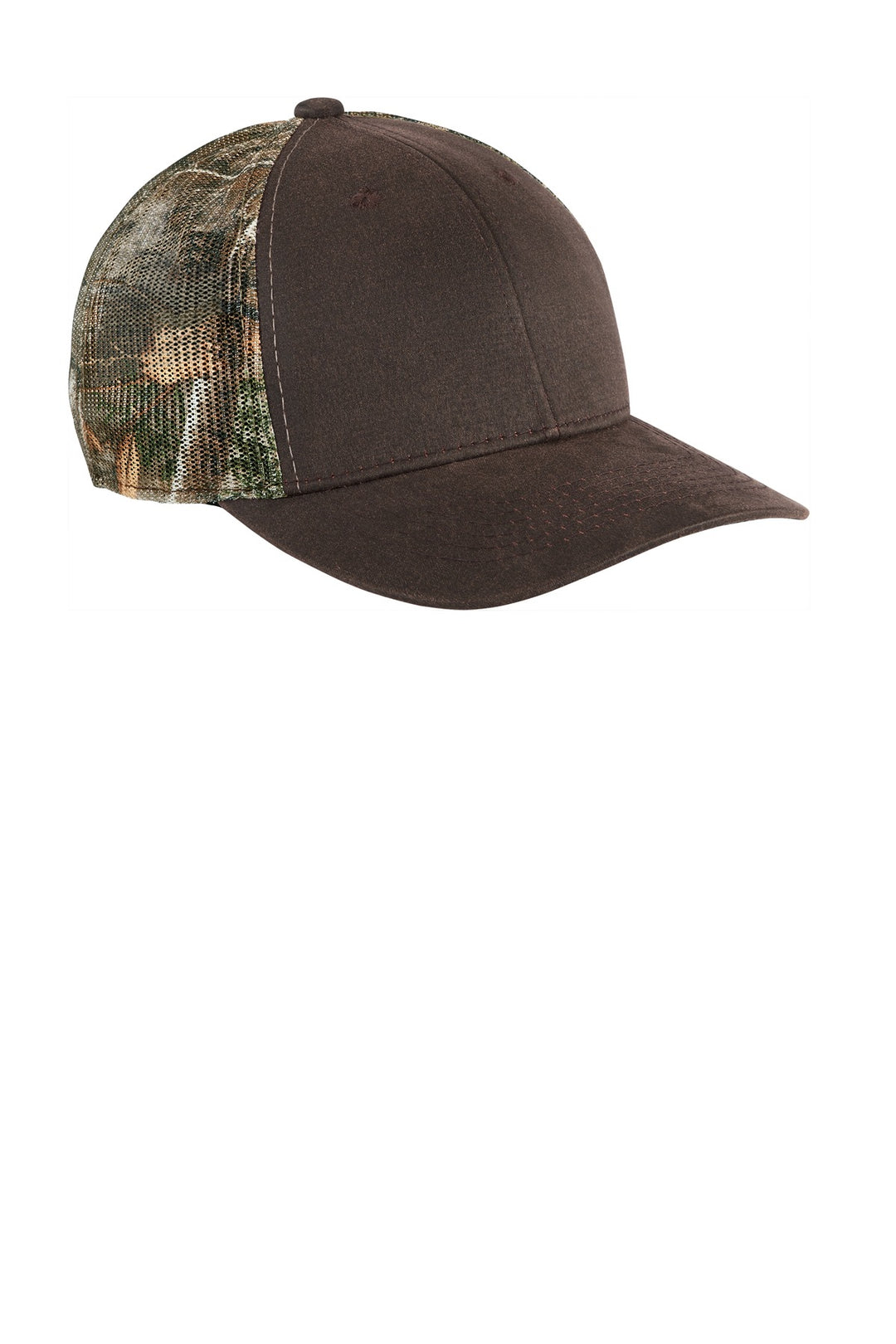 Port Authority  Pigment Print Camouflage Mesh Back Cap C891 — Realtree Edge/ Brown — front
