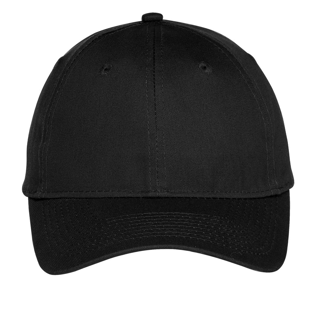 Port Authority Six-Panel Unstructured Twill Cap. C914 — Black — front