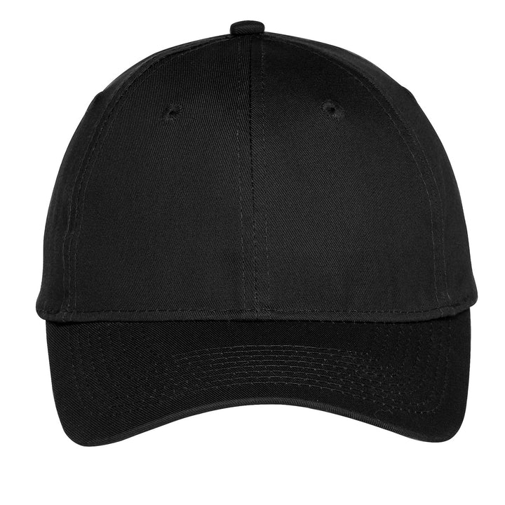 Port Authority Six-Panel Unstructured Twill Cap. C914 — Black — front