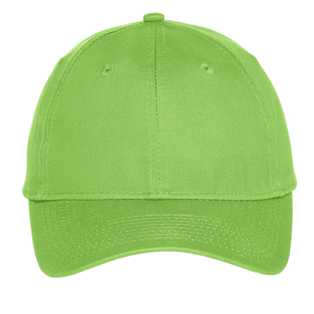 Port Authority Six-Panel Unstructured Twill Cap. C914 — Lime — front