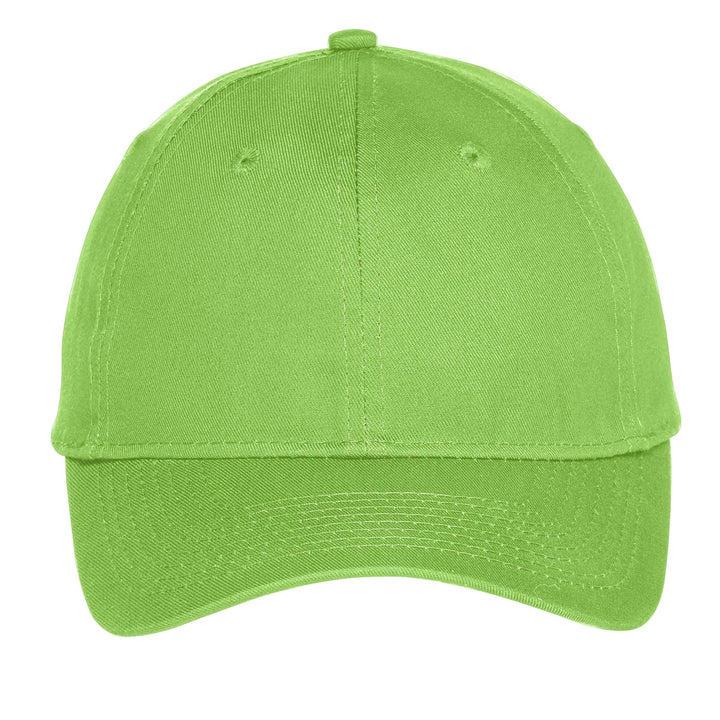 Port Authority Six-Panel Unstructured Twill Cap. C914 — Lime — front