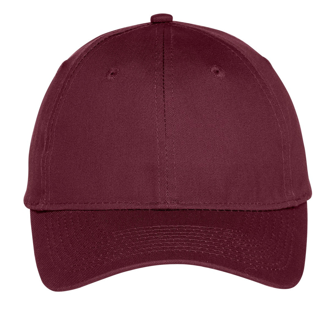 Port Authority Six-Panel Unstructured Twill Cap. C914 — Maroon — front