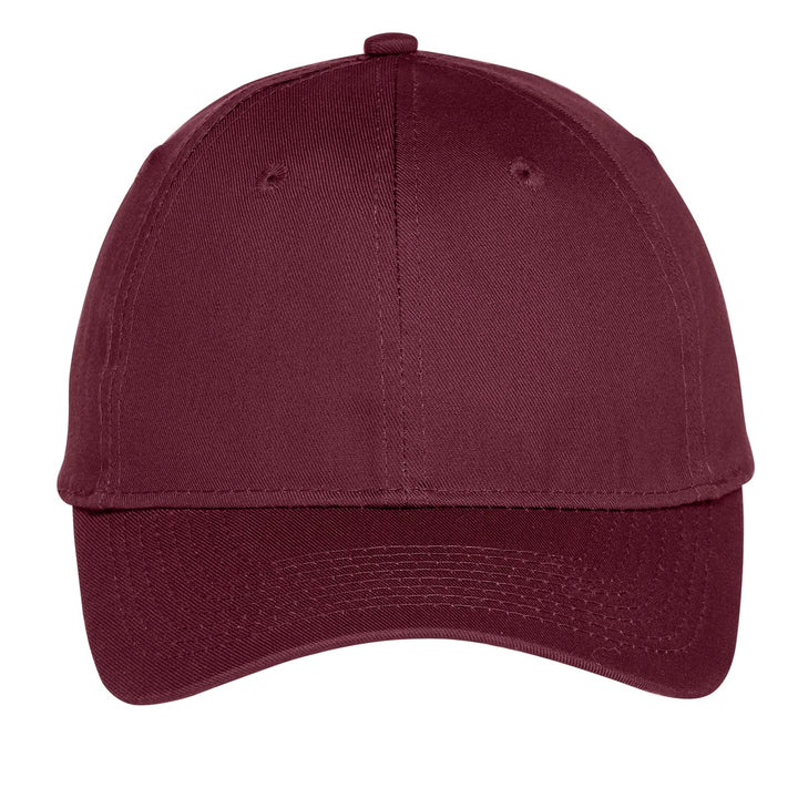 Port Authority Six-Panel Unstructured Twill Cap. C914 — Maroon — front