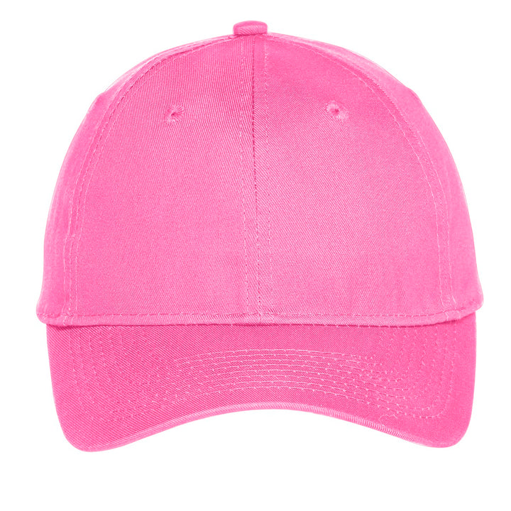 Port Authority Six-Panel Unstructured Twill Cap. C914 — Neon Pink — front