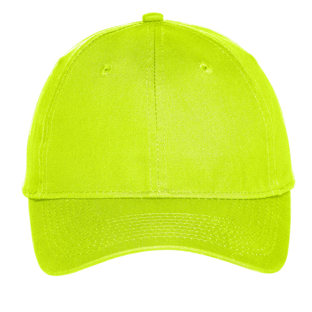 Port Authority Six-Panel Unstructured Twill Cap. C914 — Neon Yellow — front